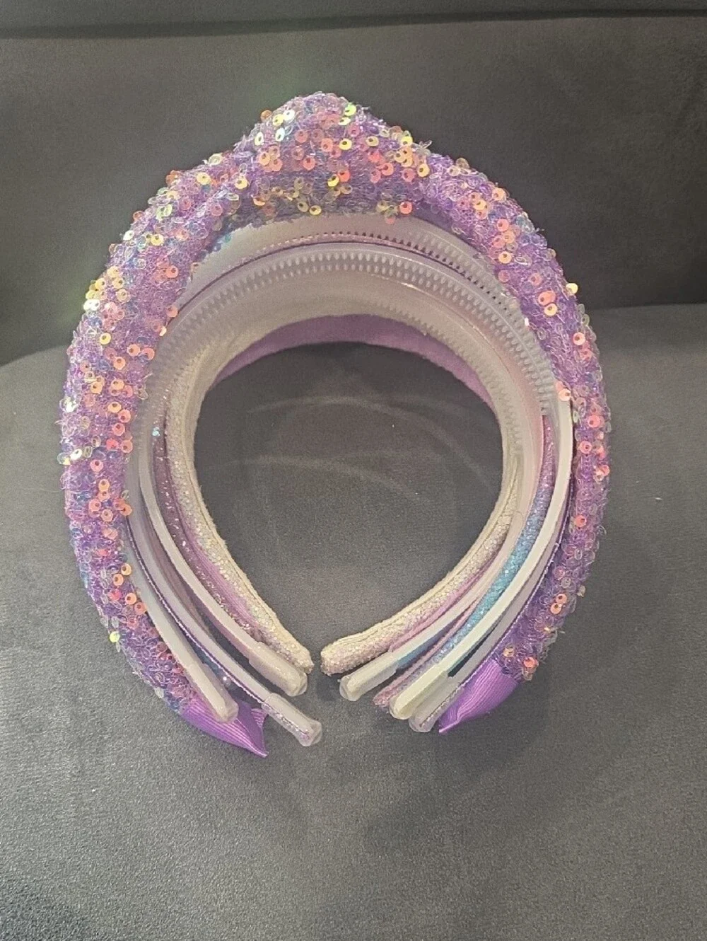 7 Pack Purple Glitter Knotted Headbands